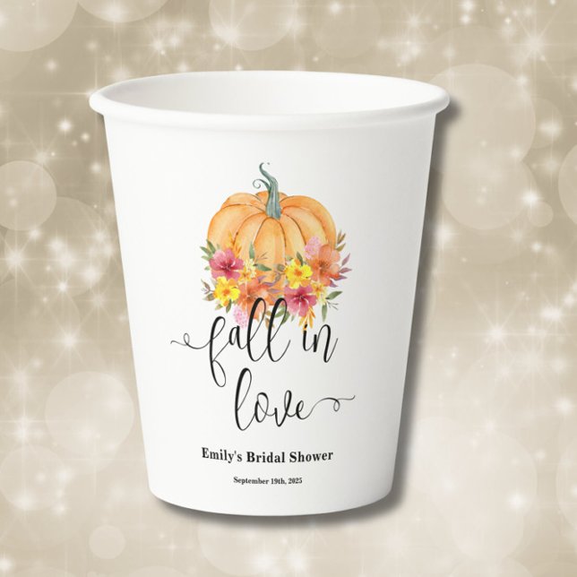 Fall Pumpkin Bridal Shower  Paper Cups (Creator Uploaded)