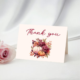 Fall Pumpkin Bridal Shower Thank You Card