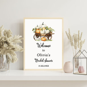 Fall Pumpkin Bridal Shower Welcome Foam Board