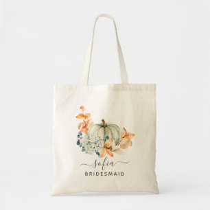 Fall Pumpkin Bridesmaid Wedding Tote Bag