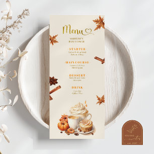 Fall Pumpkin Coffee Brewing Flat Menu