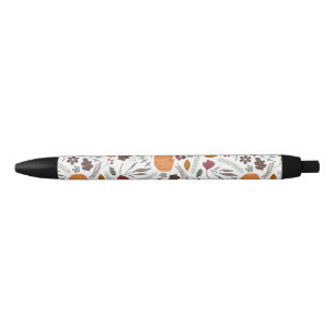 Fall pumpkin contemporary graphic pattern black ink pen