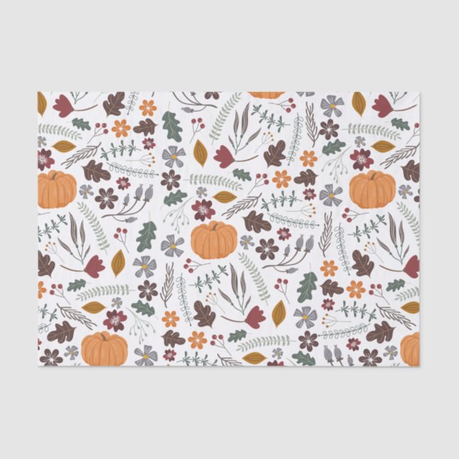 Fall pumpkin contemporary graphic pattern tissue paper (Front)