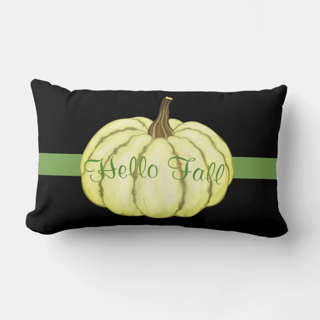 Fall Pumpkin Cotton Throw Pillow (Front)