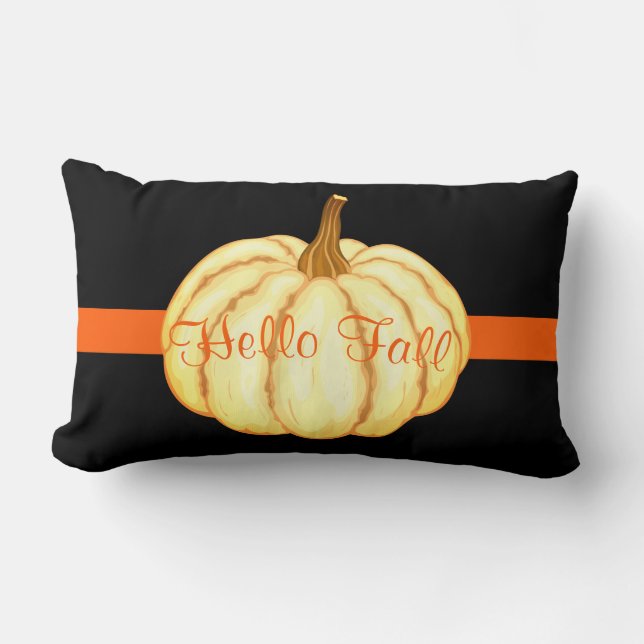 Fall Pumpkin Cotton Throw Pillow (Front)