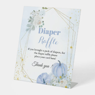 Fall Pumpkin Diaper raffle Boy baby shower sign
