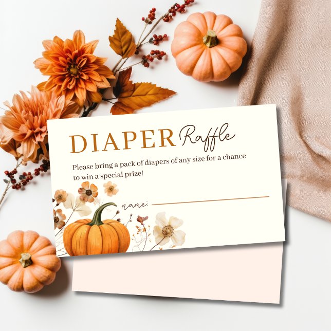 Fall Pumpkin Diaper Raffle Enclosure Card (Fall Pumpkin Diaper Raffle Enclosure Card)