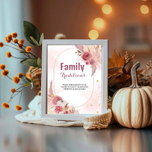 Fall Pumpkin Family Traditions baby shower sign