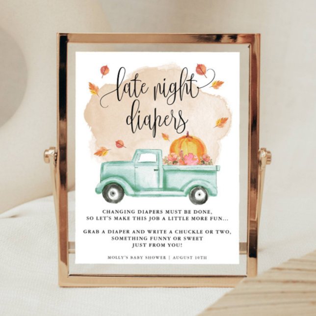 Fall Pumpkin Farm Truck Late Night Diaper Activity Poster (Creator Uploaded)