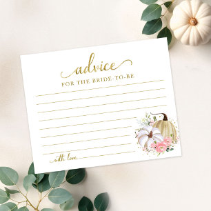 Fall Pumpkin Floral Bridal Shower Advice Game Card