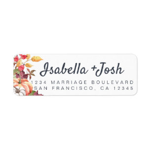 Fall Pumpkin Foliage Wedding Return Address