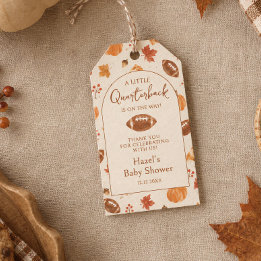 Fall Pumpkin Football Boy Quarterback Thank You Gift Tags