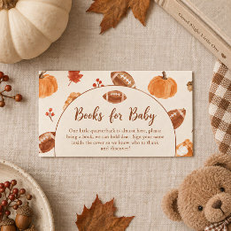 Fall Pumpkin Football Quarterback Books for Baby Card