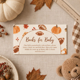 Fall Pumpkin Football Quarterback Books for Baby Card