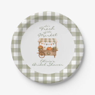 Fall Pumpkin Fresh off the Market Bridal Shower Paper Plate