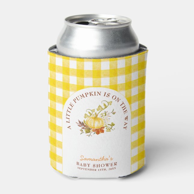 Fall Pumpkin Gender Neutral Baby Shower Cooler (Can Front)