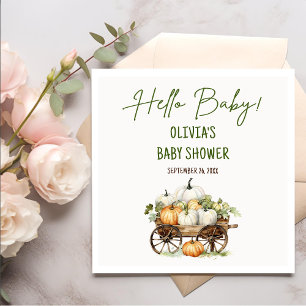 Fall Pumpkin Gender Neutral Baby Shower Napkin