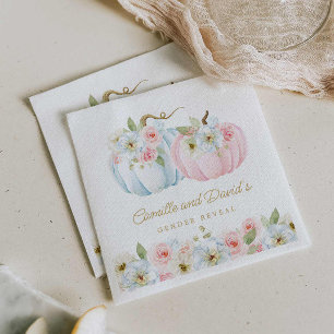 Fall Pumpkin Gender Reveal Baby Shower Napkin