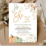 Fall pumpkin gender reveal card invitation<br><div class="desc">He or She Pumpkin fall Gender Reveal invitation</div>