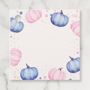 Fall Pumpkin Gender Reveal Favour Tags Pink Blue