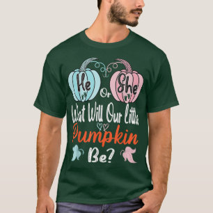 Fall pumpkin Gender Reveal he or sheBaby Shower Mo T-Shirt