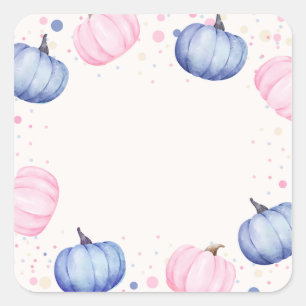 Fall Pumpkin Gender Reveal Stickers Pink Blue