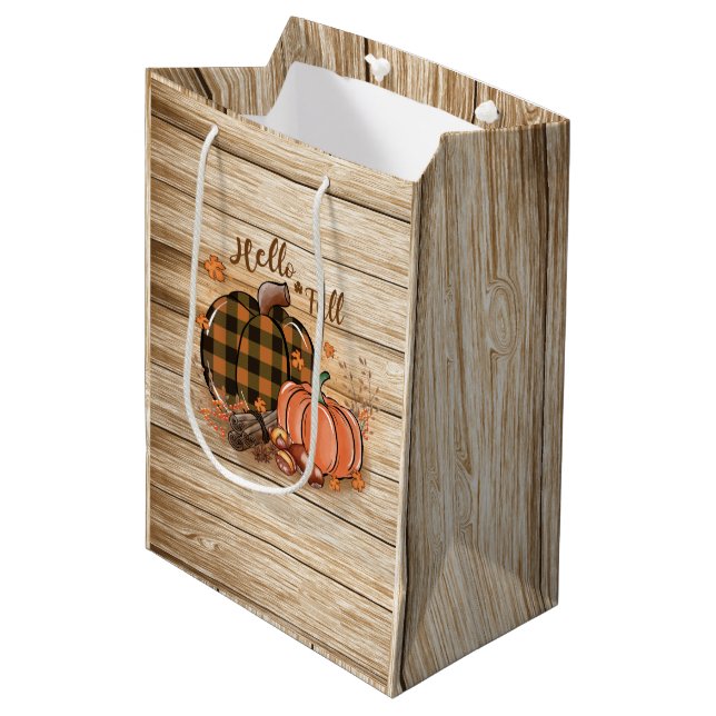 Fall Pumpkin Gift Bag (Front Angled)