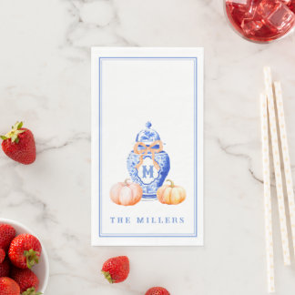 Fall Pumpkin | Ginger Jar Monogram Napkin