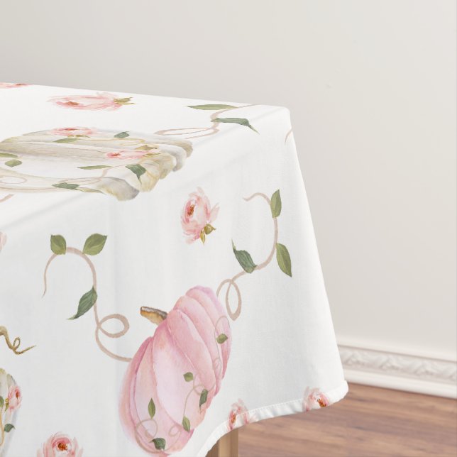 Fall Pumpkin Girl Baby Shower Tablecloth (In Situ)