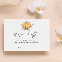 Fall Pumpkin Greenery Diaper Raffle Baby Shower 