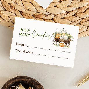 Fall Pumpkin Guess How Many Candies Game Card