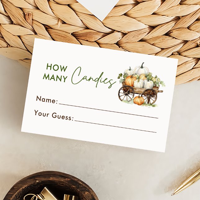 Fall Pumpkin Guess How Many Candies Game Card (Creator Uploaded)