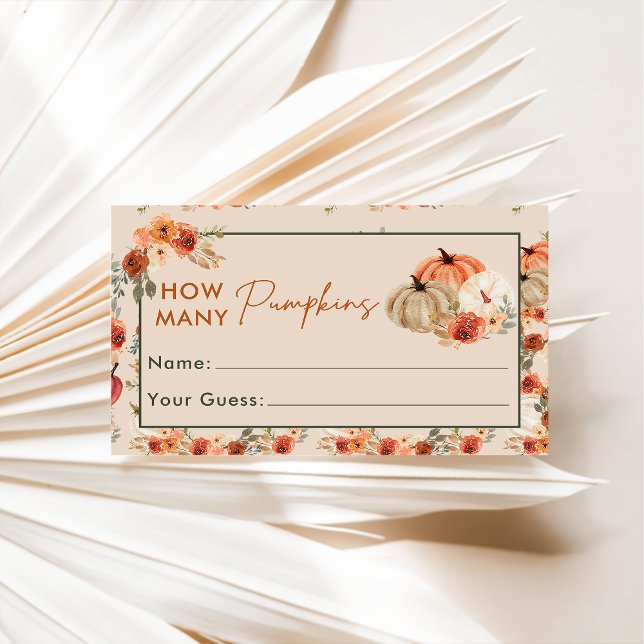 Fall Pumpkin Guess How Many Pumpkins Game Card (Creator Uploaded)