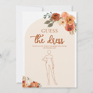 Fall Pumpkin Guess The Dress Bridal Shower Game Invitation