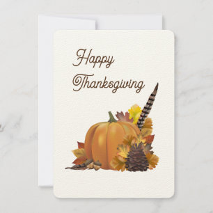 Fall Pumpkin Happy Thanksgiving Blank Card