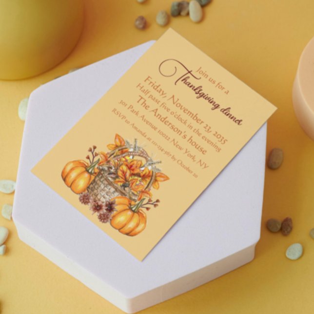 Fall Pumpkin Harvest Thanksgiving Dinner Holiday Postcard (Creator Uploaded)