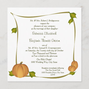 Fall Pumpkin Harvest Wedding Invitation