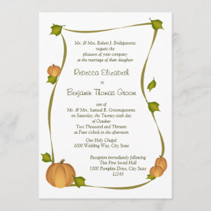 Fall Pumpkin Harvest Wedding Invitation