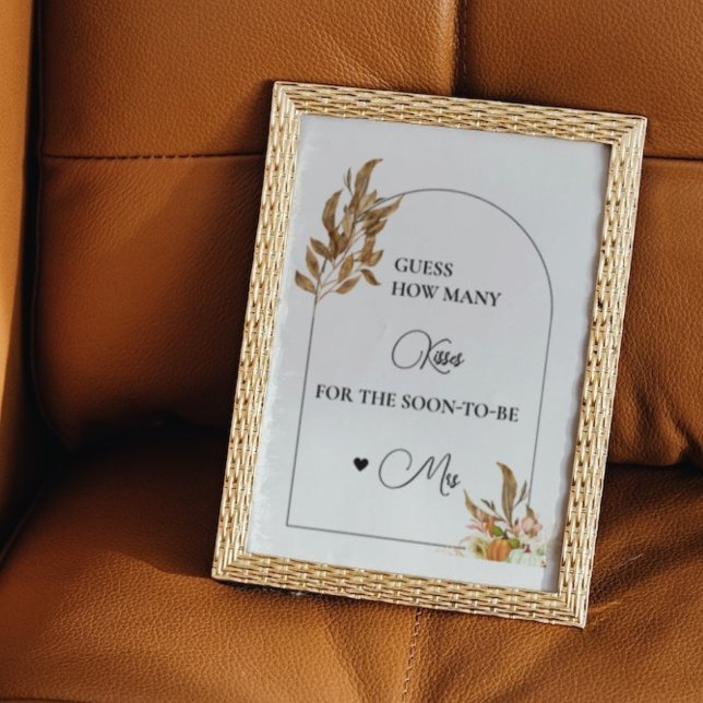 Fall Pumpkin  how many kisses bridal shower game Poster (Creator Uploaded)