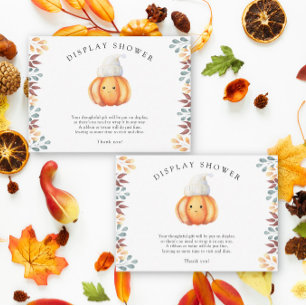 Fall pumpkin IN HAT - display shower card