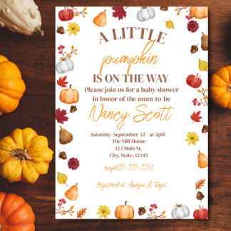 Fall Pumpkin Is on the way invitation