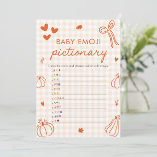 Fall Pumpkin Italian Baby Emoji Pictionary Game Invitation