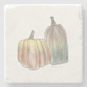 Fall Pumpkin Marble Trivet Stone Coaster