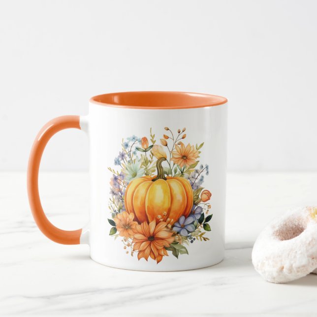 Fall Pumpkin  Mug (With Donut)