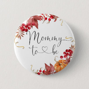 Fall pumpkin Mummy to be Button