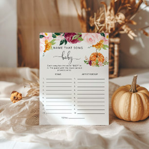 Fall pumpkin Name that song baby shower game