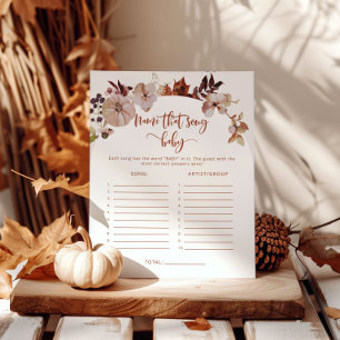 Fall pumpkin Name that song baby shower game