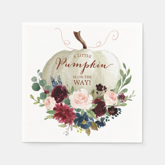 Fall Pumpkin Napkin Cocktail Napkin (Front)