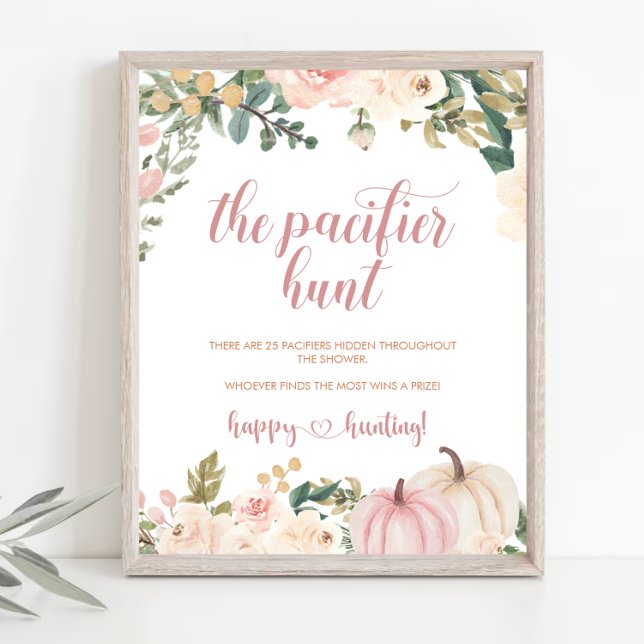 Fall Pumpkin Pacifier Hunt Baby Shower Game Poster (Creator Uploaded)