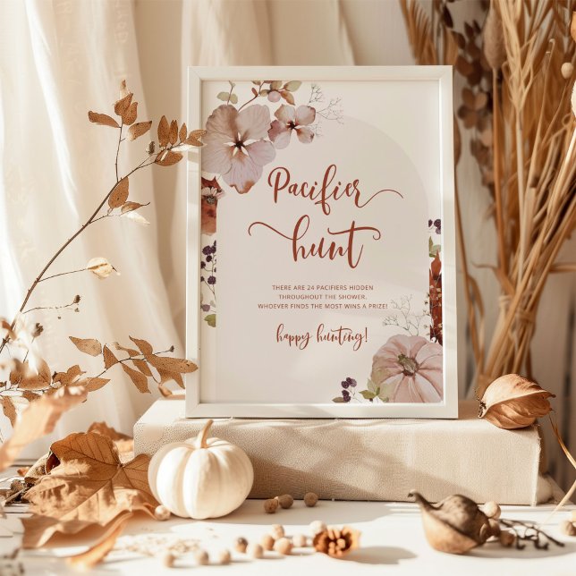 Fall pumpkin Pacifier hunt baby shower game Poster (Creator Uploaded)